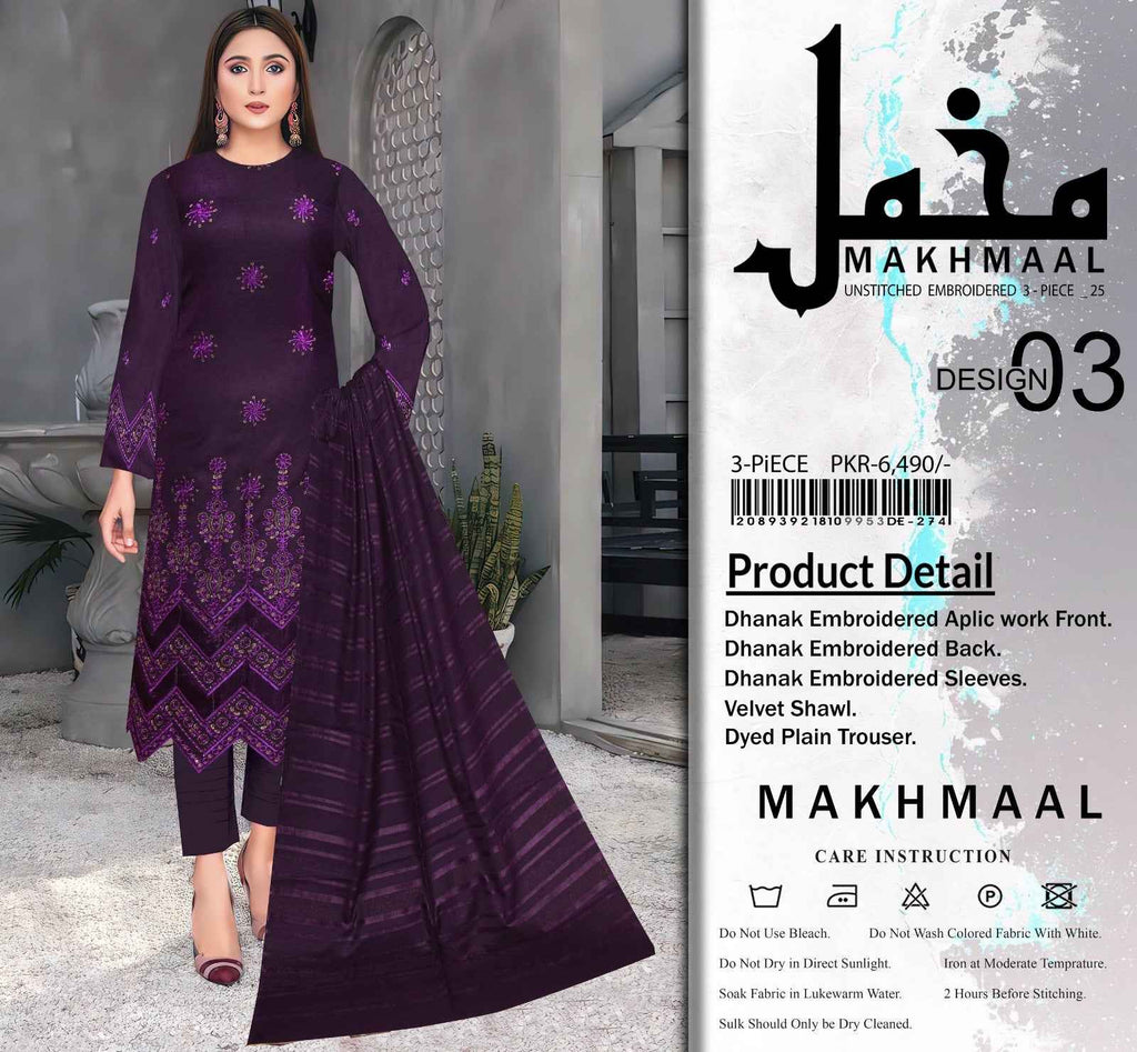 Makhmal | Luxury Embroidered | Dhanak