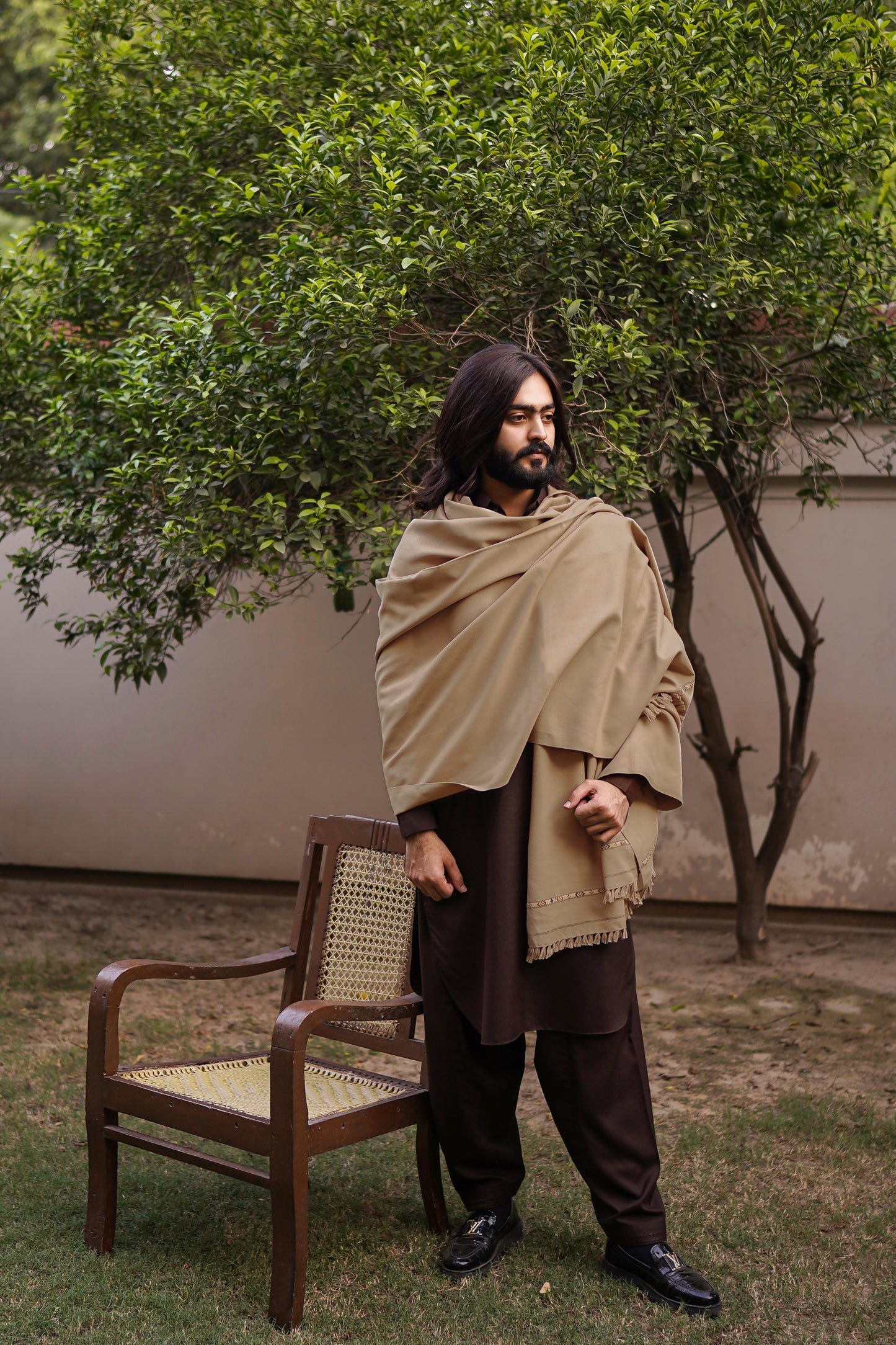 Alkaram | Mens Shawl | Camel