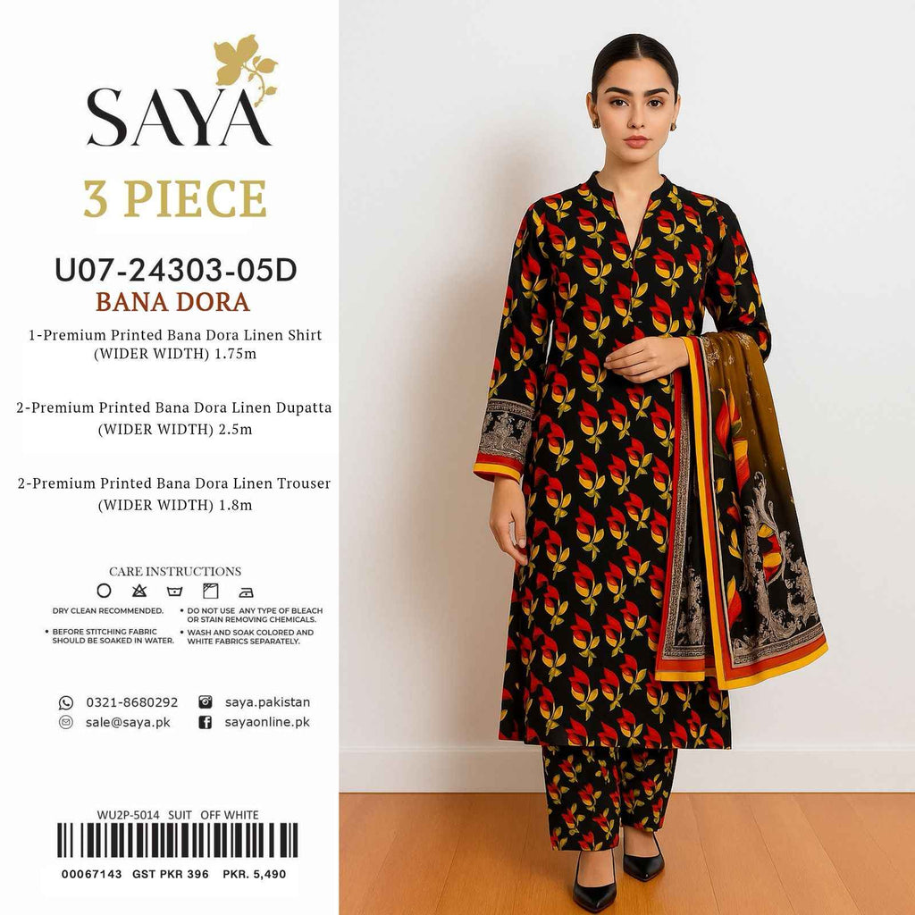 Saya| Linen | Banadora | 3 pcs