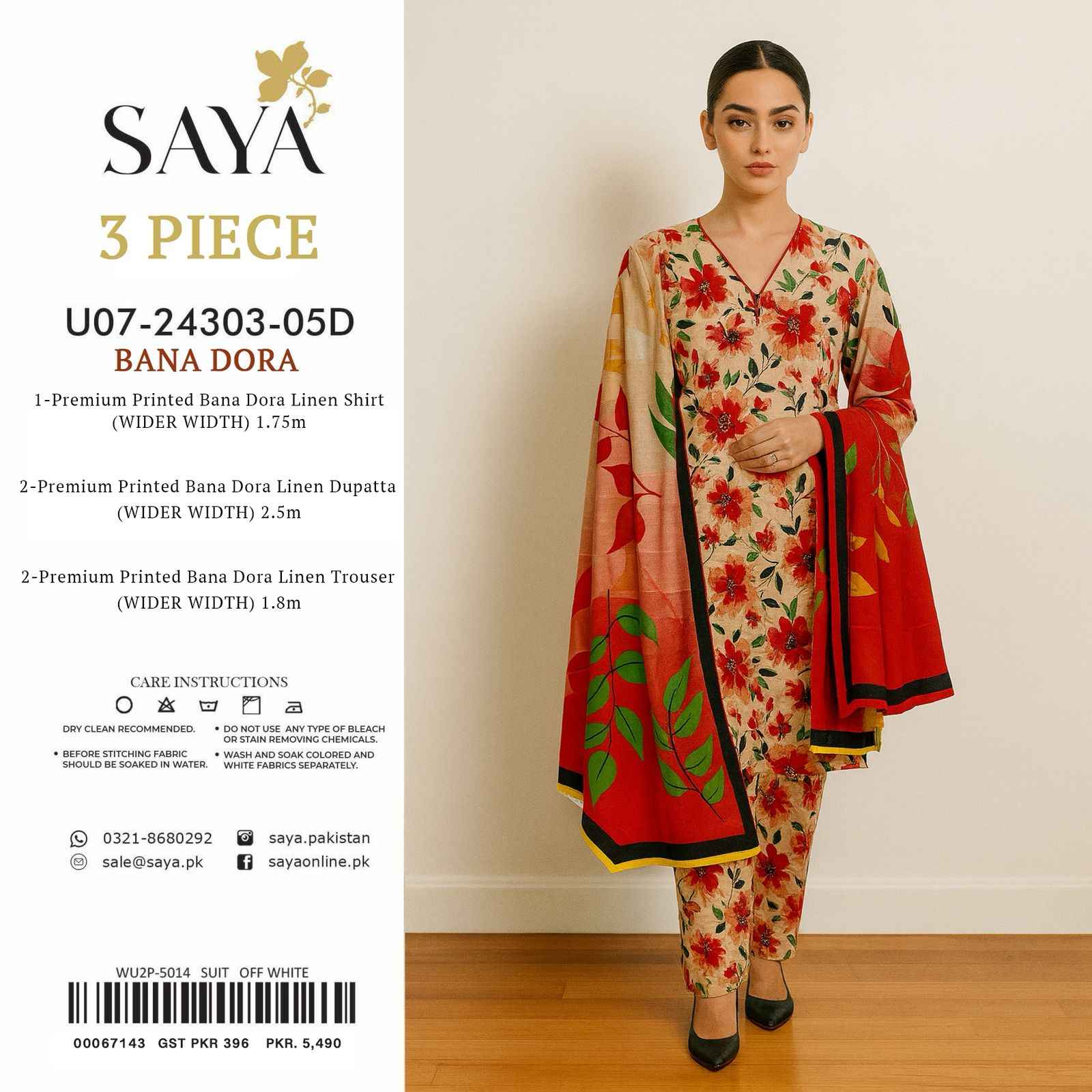 Saya| Linen | Banadora | 3 pcs