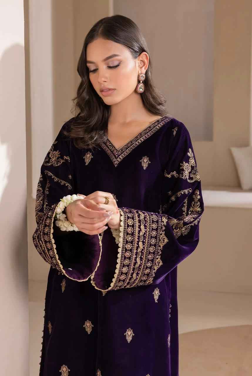Luxury | Velvet | Embroidered | 3 pcs