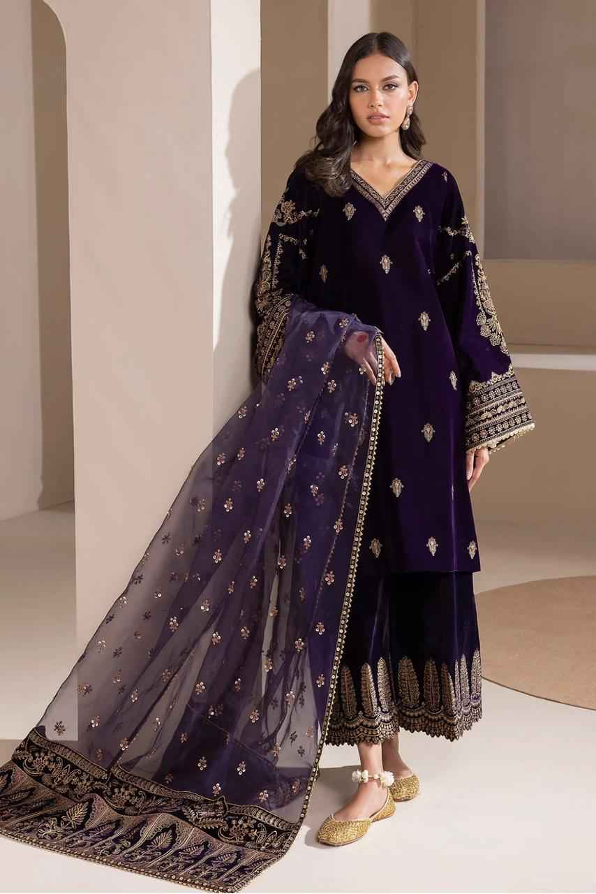 Luxury | Velvet | Embroidered | 3 pcs