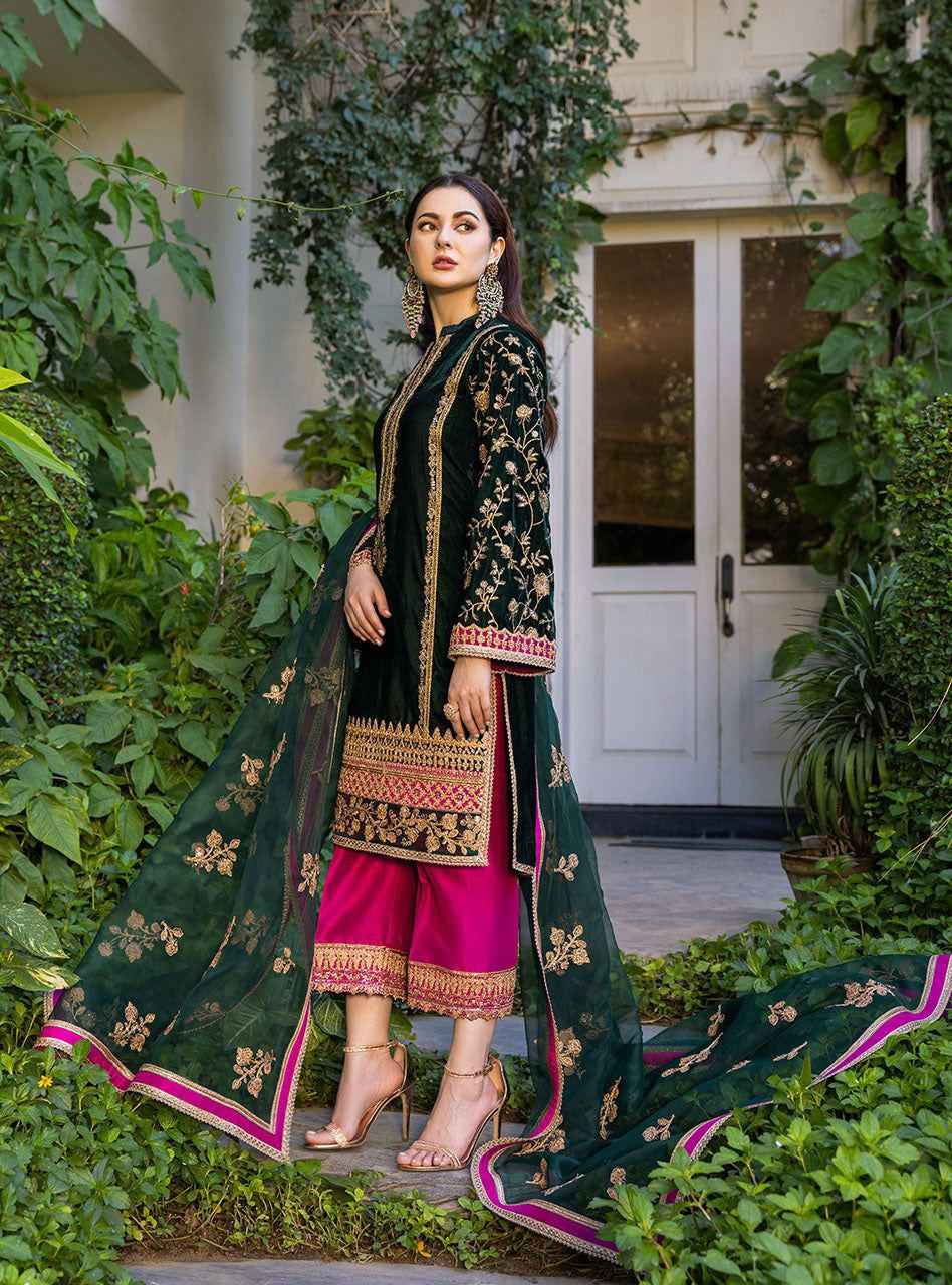 Luxury | Velvet | Embroidered | 3 pcs