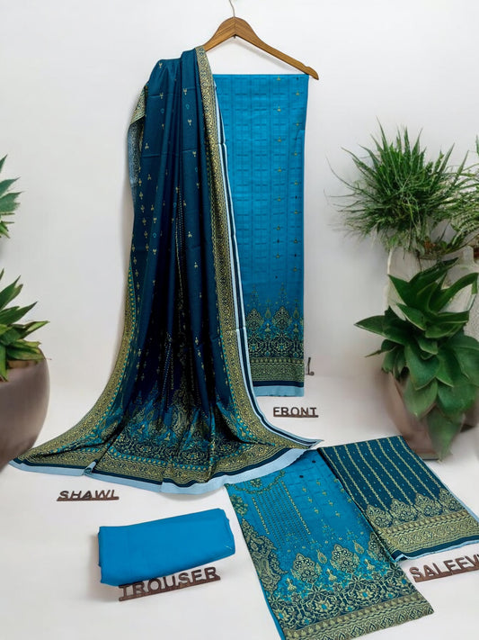 Digital Print| Dhanak 3pc | Alkaram 008