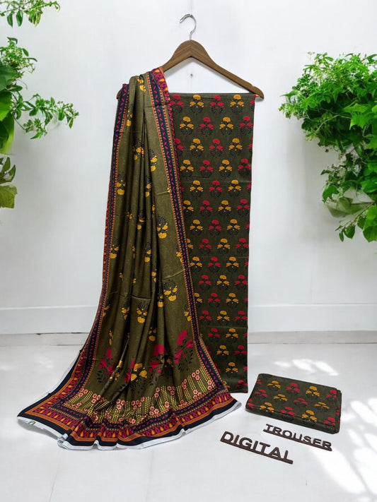 DIGITAL PRINTED | LINEN ALLOVER 3PC | ALKARAM 006